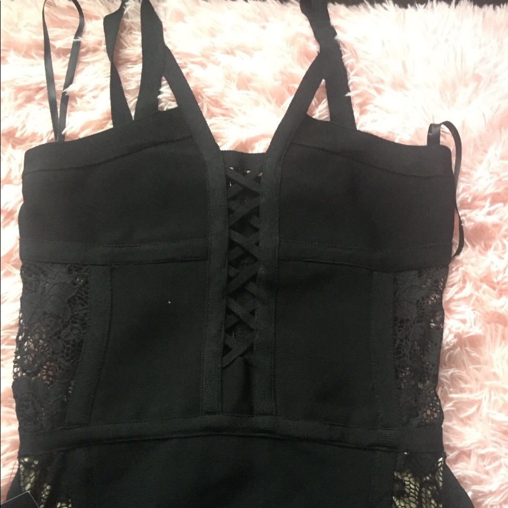 Bebe spandex-lace mini dress